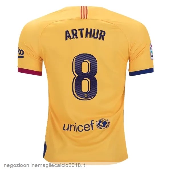 NO.8 Arthur Away Online Maglie Calcio Barcellona 2019/20 Blu Rosso