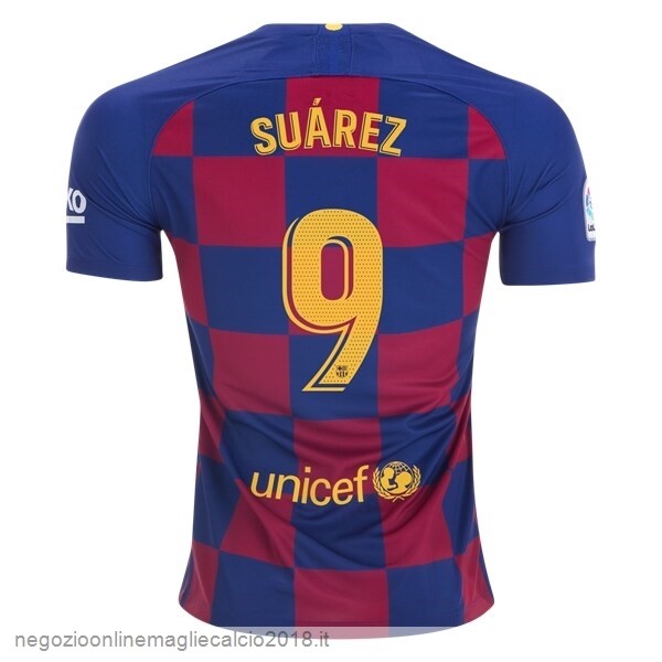NO.9 Suarez Home Online Maglie Calcio Barcellona 2019/20 Blu Rosso