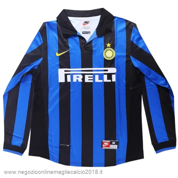 Home Online Manica lunga Inter Milán Retro 1998 1999 Blu