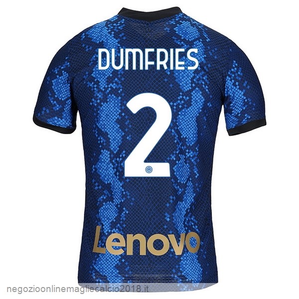 NO.2 Dumfries Home Online Maglia Inter Milán 2021/2022 Blu