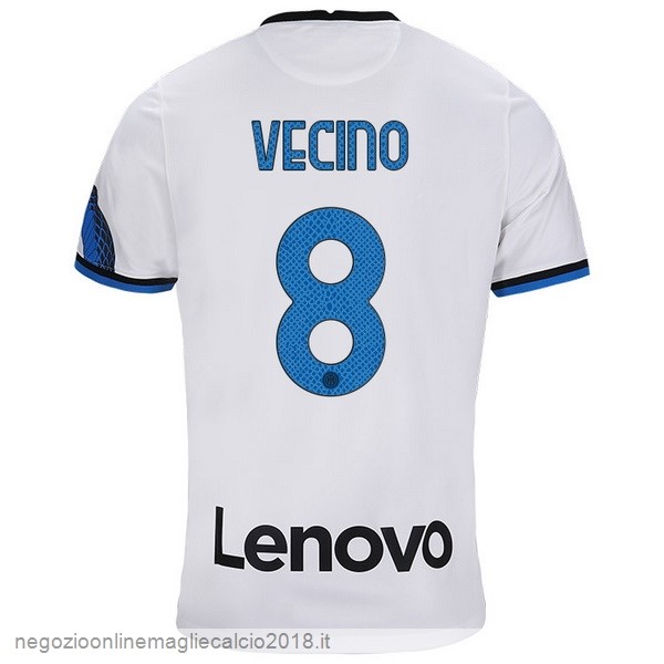 NO.8 Vecino Away Online Maglia Inter Milán 2021/2022 Bianco