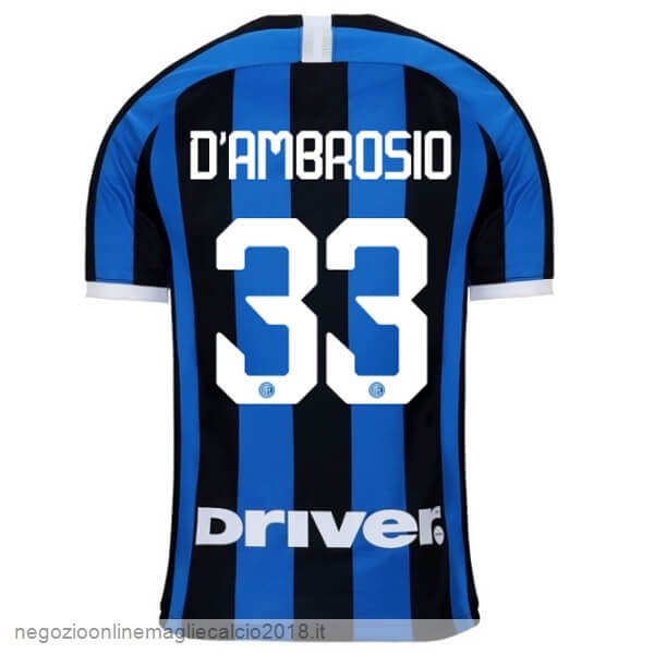 NO.33 D'Ambrosio Home Online Maglia Internazionale Milano 2019/20 Blu