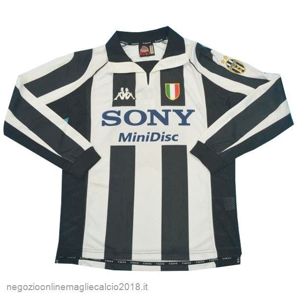 Home Online Manica lunga Juventus Retro 1997 1998 Nero Bianco