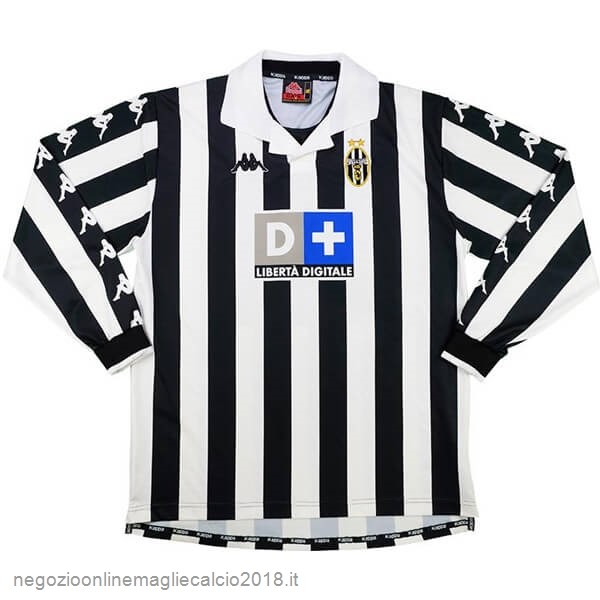 Home Online Manica lunga Juventus Retro 1999 2000 Nero Bianco