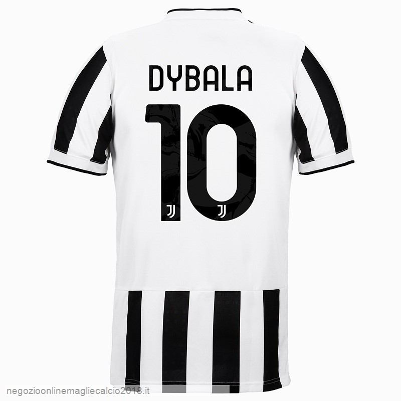 NO.10 Dybala Home Online Maglia Juventus 2021/2022 Bianco Nero