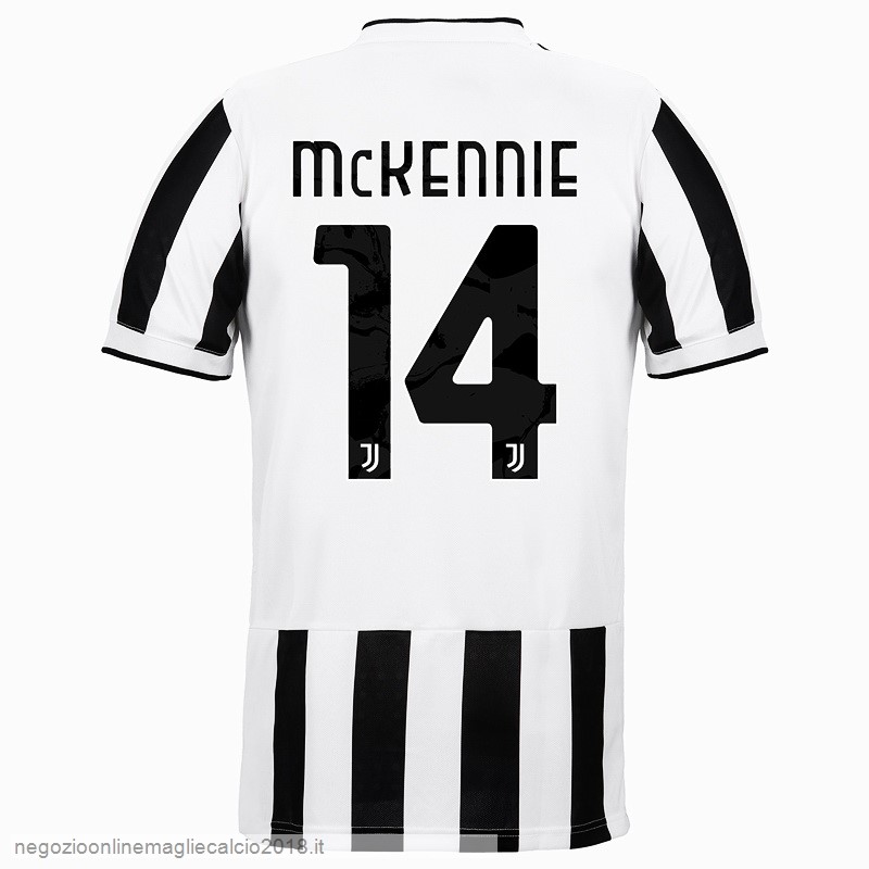 NO.14 McKennie Home Online Maglia Juventus 2021/2022 Bianco Nero