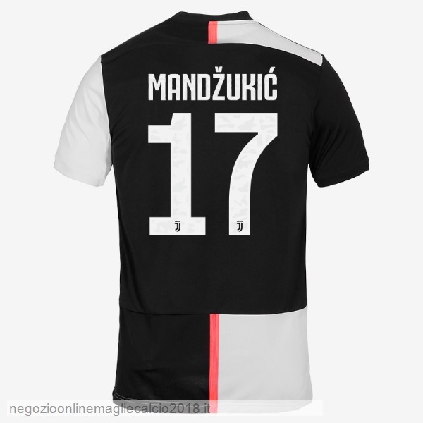 NO.17 Mandzukic Home Online Maglie Calcio Juventus 2019/20 Bianco Nero