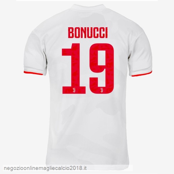 NO.19 Bonucci Away Online Maglie Calcio Juventus 2019/20 Grigio Bianco