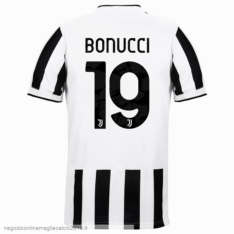 NO.19 Bonucci Home Online Maglia Juventus 2021/2022 Bianco Nero