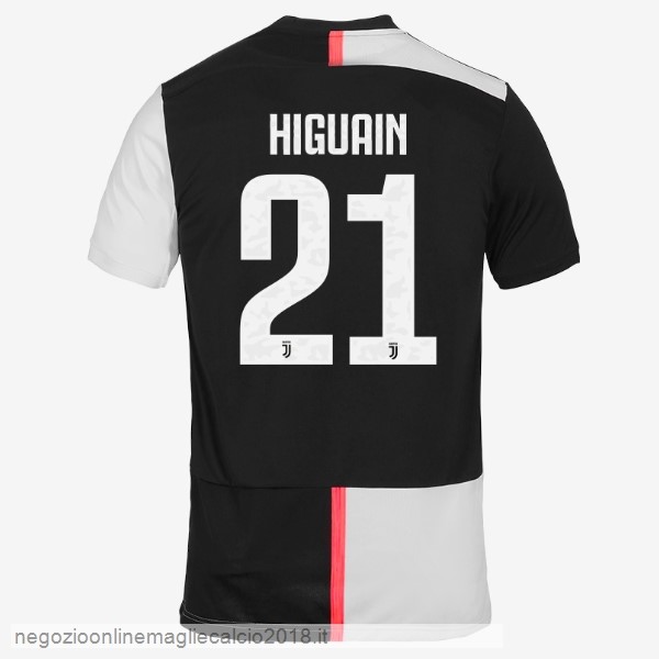 NO.21 Higuain Home Online Maglie Calcio Juventus 2019/20 Bianco Nero