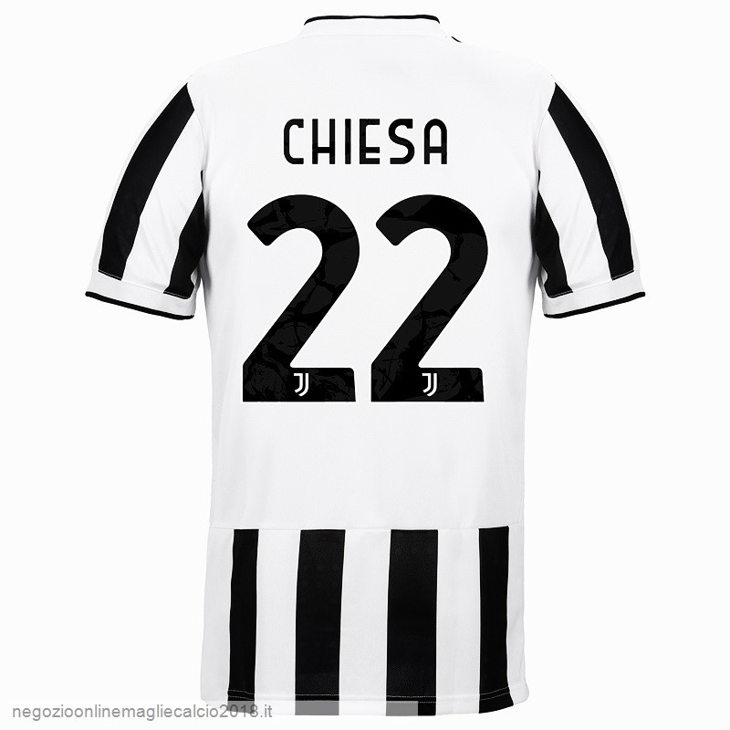 NO.22 Chiesa Home Online Maglia Juventus 2021/2022 Bianco Nero