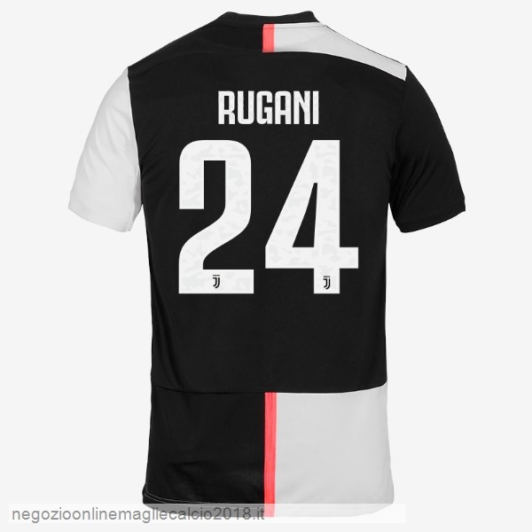 NO.24 Rugani Home Online Maglie Calcio Juventus 2019/20 Bianco Nero