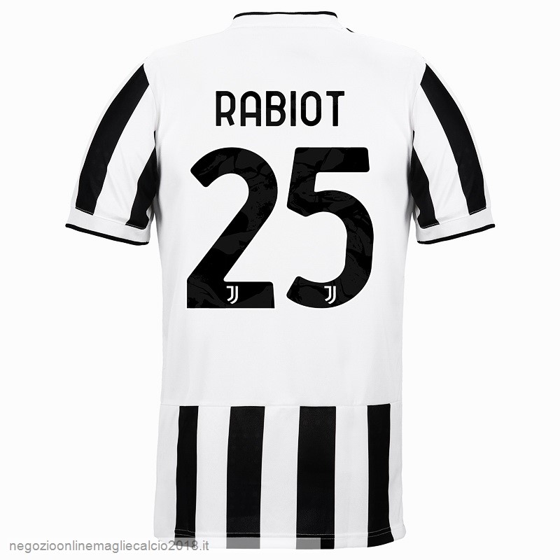 NO.25 Rabiot Home Online Maglia Juventus 2021/2022 Bianco Nero