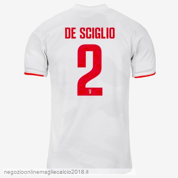 NO.2 De Sciglio Away Online Maglie Calcio Juventus 2019/20 Grigio Bianco