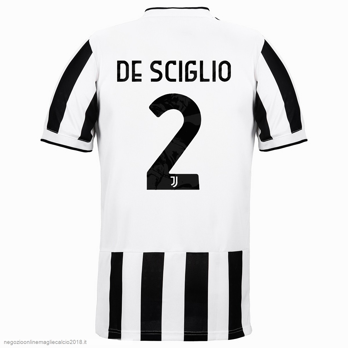 NO.2 De Sciglio Home Online Maglia Juventus 2021/2022 Bianco Nero