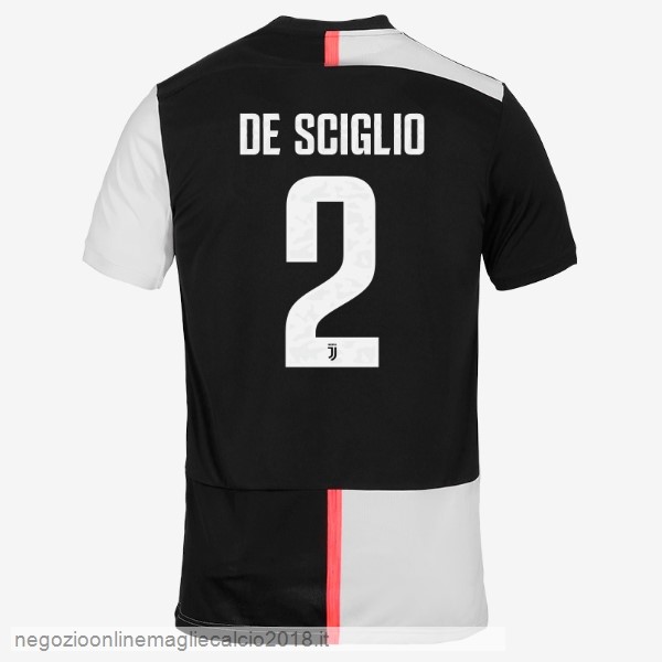 NO.2 De Sciglio Home Online Maglie Calcio Juventus 2019/20 Bianco Nero