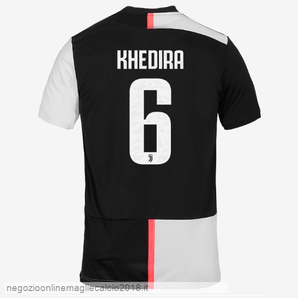NO.6 Khedira Home Online Maglie Calcio Juventus 2019/20 Bianco Nero