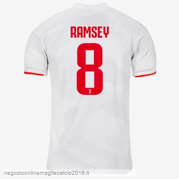 NO.8 Ramsey Away Online Maglie Calcio Juventus 2019/20 Grigio Bianco