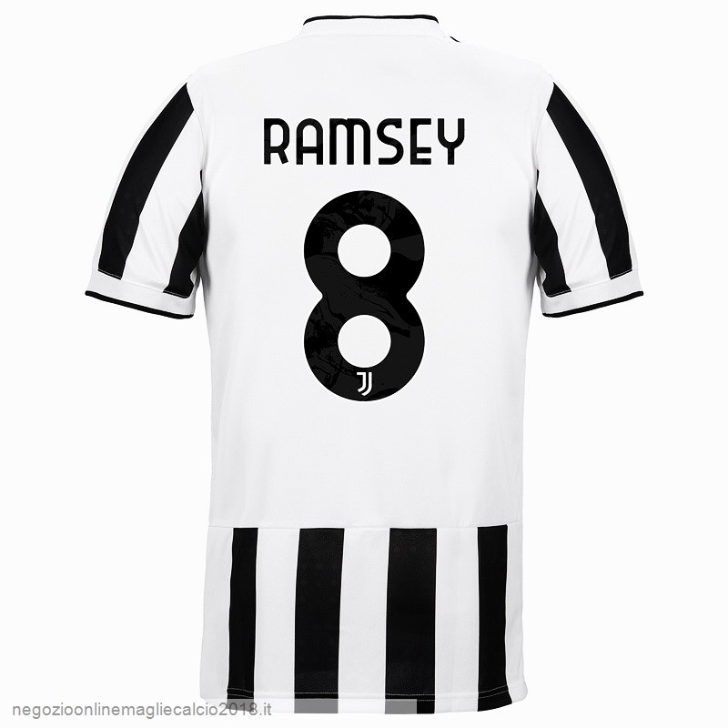 NO.8 Ramsey Home Online Maglia Juventus 2021/2022 Bianco Nero