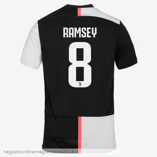 NO.8 Ramsey Home Online Maglie Calcio Juventus 2019/20 Bianco Nero