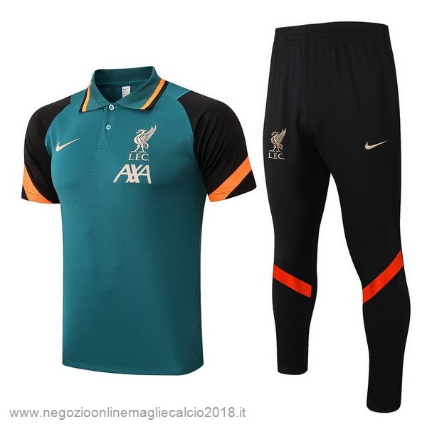 Set Completo Polo Liverpool 2021/22 Verde Nero Arancione