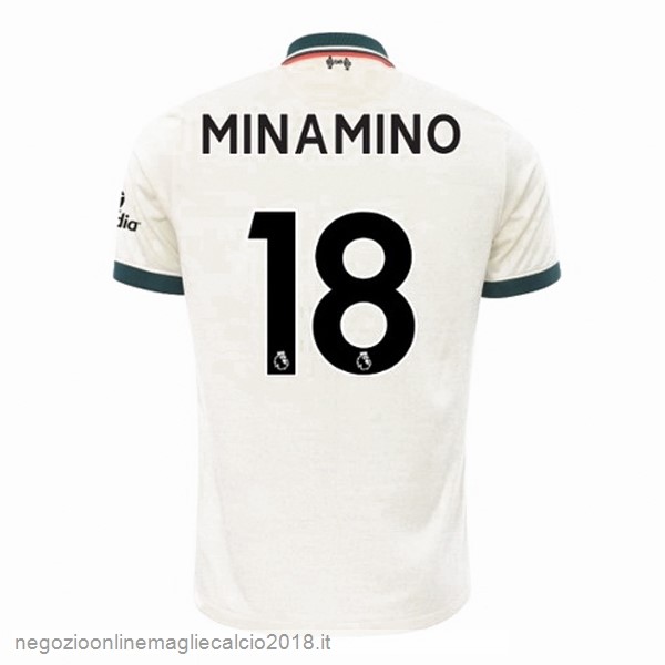 NO.18 Minamino Away Online Maglia Liverpool 2021/2022 Bianco
