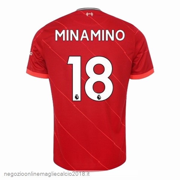 NO.18 Minamino Home Online Maglia Liverpool 2021/2022 Rosso