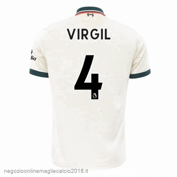 NO.4 Virgil Away Online Maglia Liverpool 2021/2022 Bianco