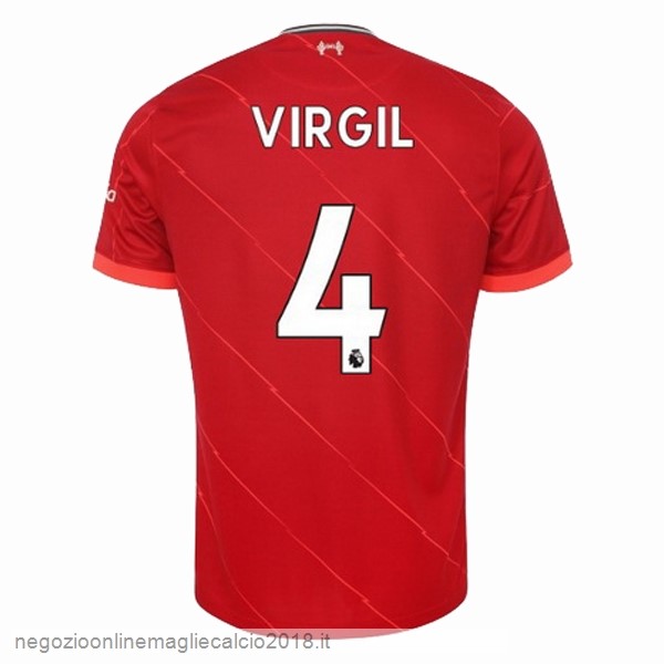 NO.4 Virgil Home Online Maglia Liverpool 2021/2022 Rosso