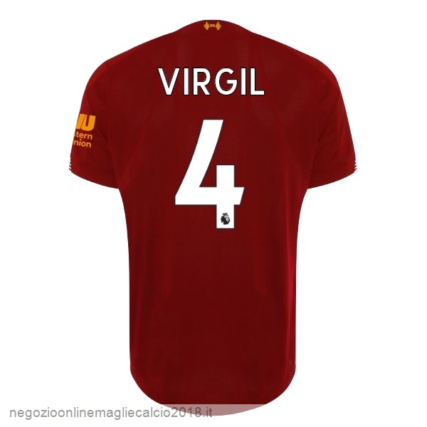 NO.4 Virgil Home Online Maglie Calcio Liverpool 2019/20 Rosso