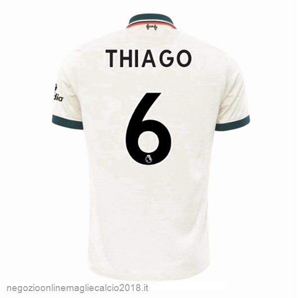 NO.6 Thiago Away Online Maglia Liverpool 2021/2022 Bianco