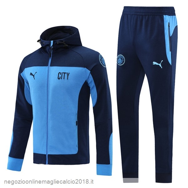 Felpa Cappuccio Manchester City 2021/22 Blu