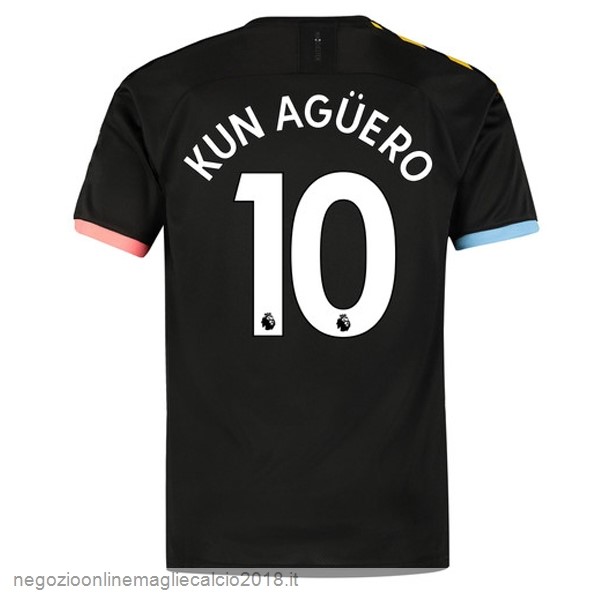 NO.10 Kun Aguero Away Online Maglie Calcio Manchester City 2019/20 Nero