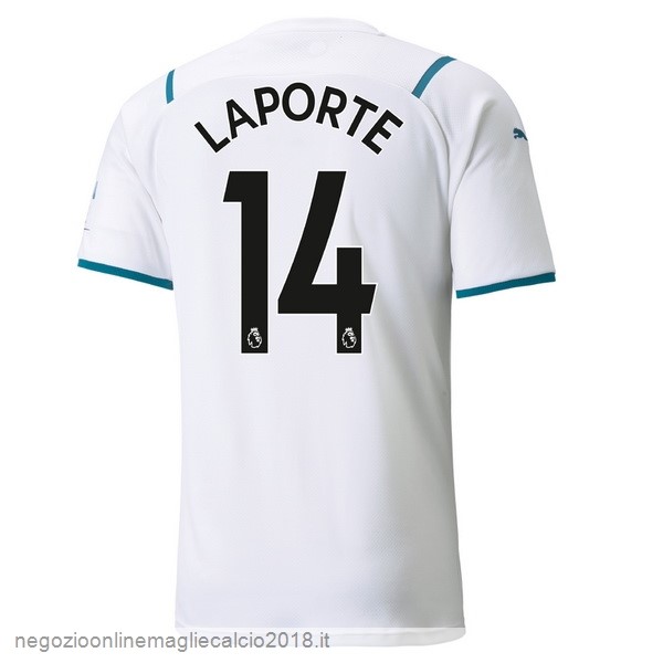 NO.14 Laporte Away Online Maglia Manchester City 2021/2022 Bianco