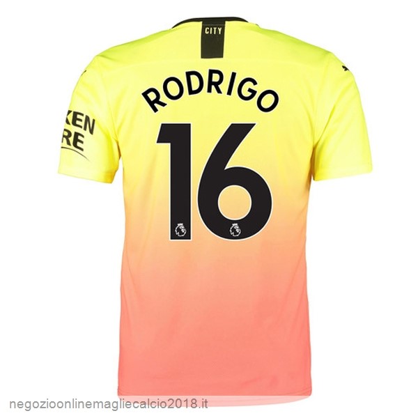 NO.16 Rodrigo Terza Online Maglie Calcio Manchester City 2019/20 Oroange