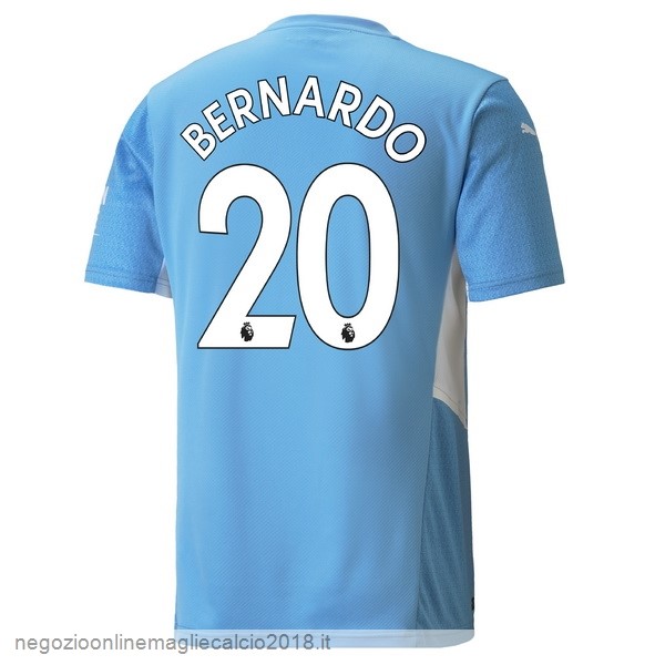 NO.20 Bernardo Home Online Maglia Manchester City 2021/2022 Blu