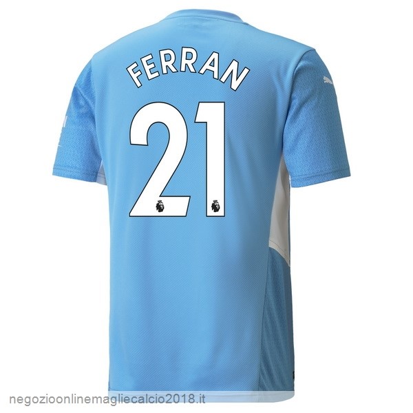 NO.21 Ferran Home Online Maglia Manchester City 2021/2022 Blu