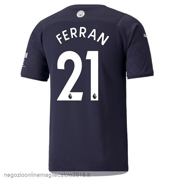 NO.21 Ferran Terza Online Maglia Manchester City 2021/2022 Blu Navy