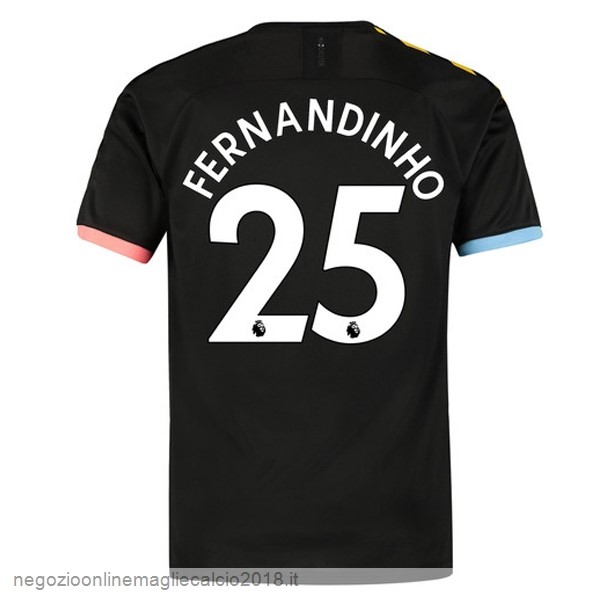 NO.25 Fernandinho Away Online Maglie Calcio Manchester City 2019/20 Nero