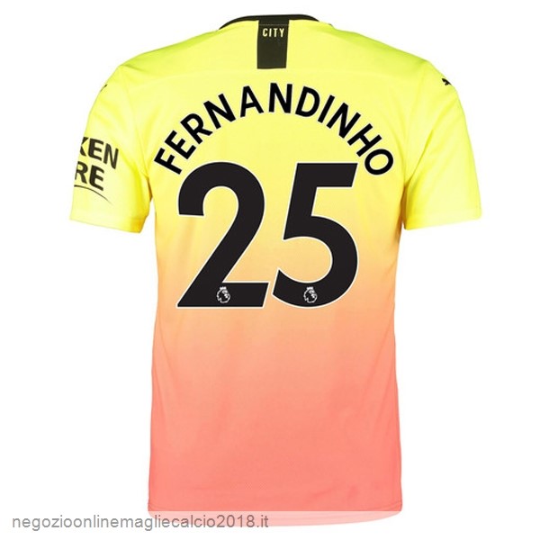 NO.25 Fernandinho Terza Online Maglie Calcio Manchester City 2019/20 Oroange