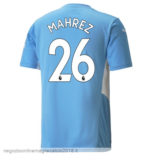 NO.26 Mahrez Home Online Maglia Manchester City 2021/2022 Blu