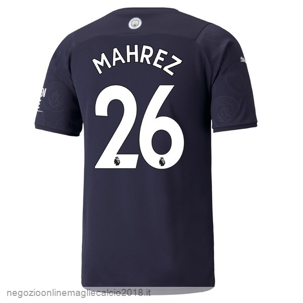 NO.26 Mahrez Terza Online Maglia Manchester City 2021/2022 Blu Navy