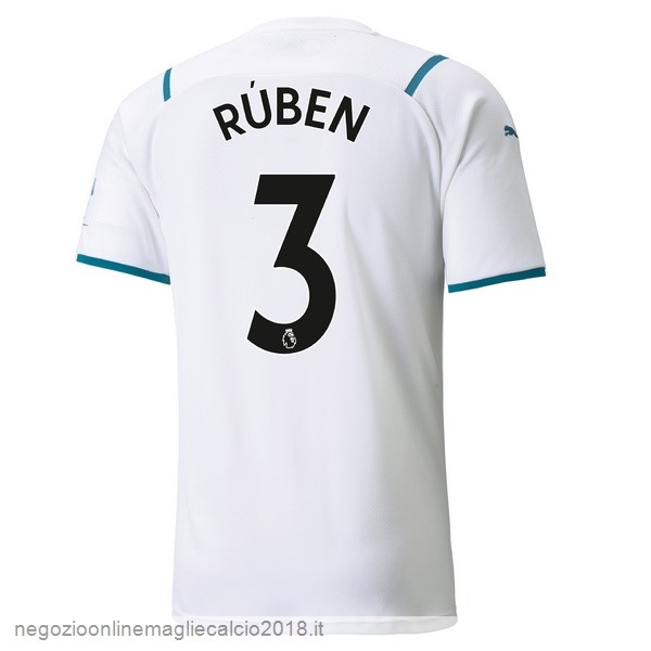 NO.3 Rúben Away Online Maglia Manchester City 2021/2022 Bianco