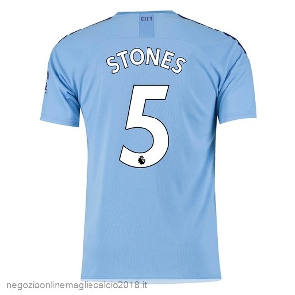 NO.5 Stones Home Online Maglie Calcio Manchester City 2019/20 Blu