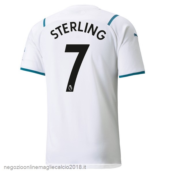 NO.7 Sterling Away Online Maglia Manchester City 2021/2022 Bianco