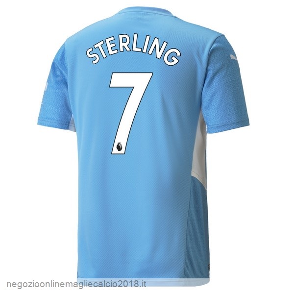 NO.7 Sterling Home Online Maglia Manchester City 2021/2022 Blu