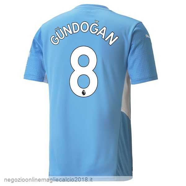 NO.8 Gundogan Home Online Maglia Manchester City 2021/2022 Blu