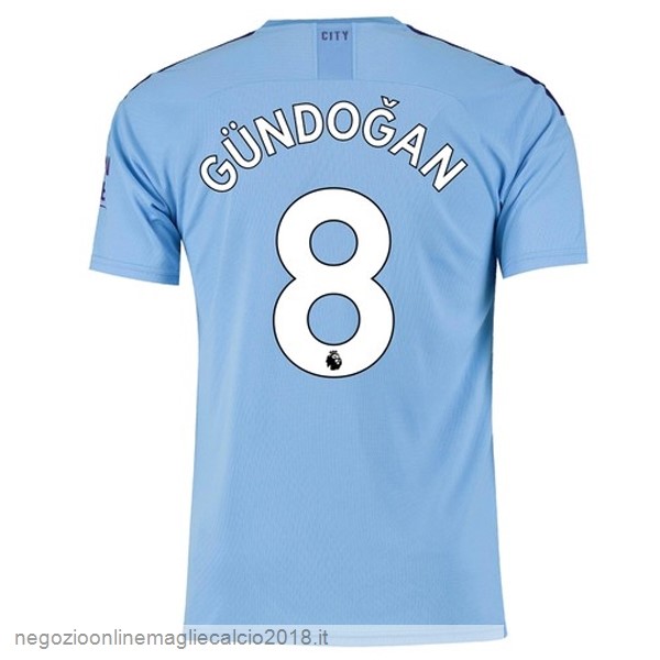 NO.8 Gundogan Home Online Maglie Calcio Manchester City 2019/20 Blu