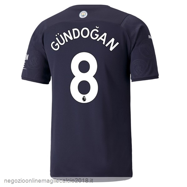 NO.8 Gundogan Terza Online Maglia Manchester City 2021/2022 Blu Navy