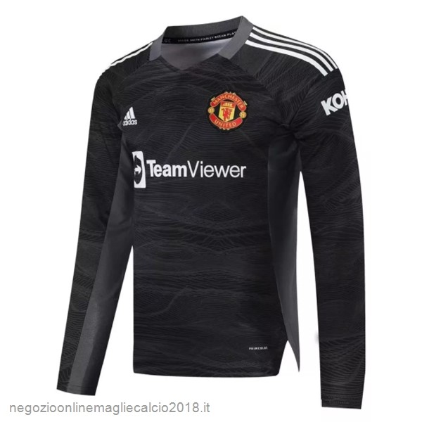 Away Online Manica lunga Portiere Manchester United 2021/2022 Nero